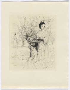 Frédéric Mistral: Mémoires et Recits von Frédéric Mistral: Frau draußen mit einem Korb voller Blumen (Einlage nach S. 192)