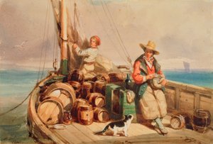Zwei Figuren auf einem Boot, 1843 von Auguste Delacroix