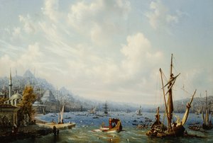 Boote auf dem Bosporus, vor Konstantinopel, 1846 von Auguste Etienne Francois Mayer