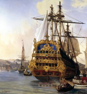 Das Schiff „Le Foudroyant“ im Hafen von Brest 1724 (Detail)