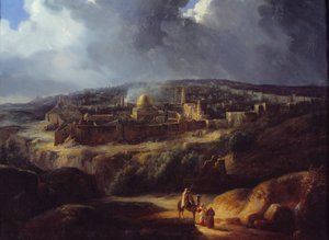Ansicht von Jerusalem, vom Tal Josaphat aus gesehen von Auguste Forbin