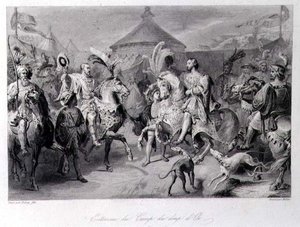 Das Treffen auf dem Feld des Goldenen Tuchs, 24. Juni 1520, graviert von Millin