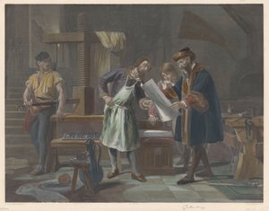 Innenraum der Druckerei von Johannes Gutenberg