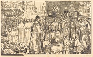 Fronleichnamsprozession in Nantes von Auguste Lepere