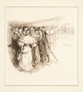 Menschenmenge am Fahrkartenschalter (?) von Auguste Lepere