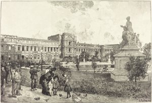 Die Ruinen des Palais des Tuilleries vor ihrem Abriss