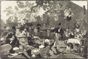 Le Cabaret du Coq de Bruyère au Bois de Meudon von Auguste Lepère after Daniel Vierge