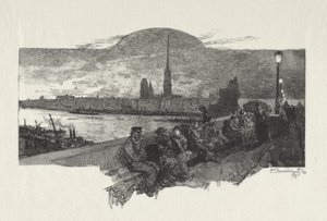 Rouen Illustré: Die Steinbrücke von Auguste Louis Lepère