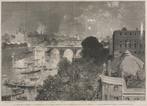 Das Fest des 14. Juli, Beleuchtung des Platzes der Republik (nach H. Scott) von Auguste Louis Lepère
