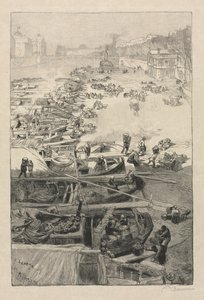 Ankunft der Kartoffeln im Hôtel de Ville, 1883 von Auguste Louis Lepère