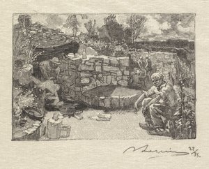 Fontainebleau-Wald: Hütte des Steinbrucharbeiters von Auguste Louis Lepère