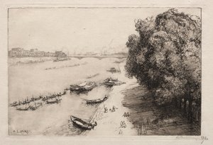 Die Seine an der Pont Nationale, 1914 von Auguste Louis Lepère