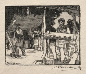 Le Fabricant de lattes, 1889 von Auguste Louis Lepère