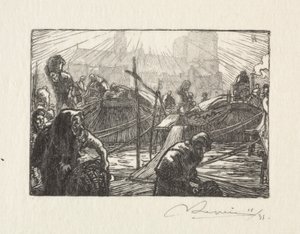 Notre Dame vom Apfelmarkt aus gesehen von Auguste Louis Lepère