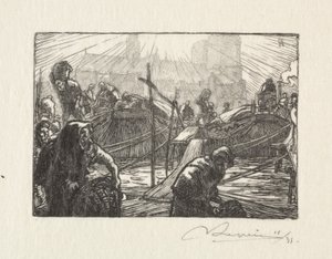 Notre Dame, gesehen vom Apfelmarkt von Auguste Louis Lepère