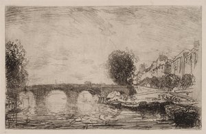 Sonnenuntergang an der Pont Marie, 1890 von Auguste Louis Lepère