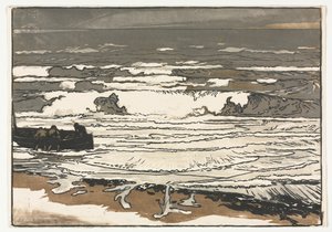Die brechenden Wellen, Flut von September 1901, 1901 von Auguste Louis Lepère
