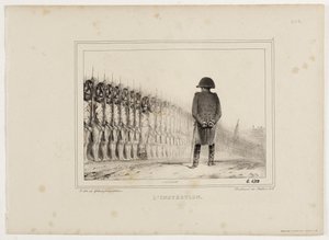 Album Lithographie von 1833 Nr. 5: Die Inspektion. von Auguste Raffet