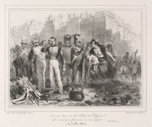 Album von 1831: Ich will einen von Polignacs Soldaten töten. Sie haben mein Kind nicht verschont (Historisch) von Auguste Raffet