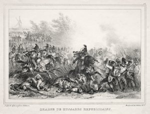 Album pour 1833: Charge de Hussards Républicains, 1832 von Auguste Raffet