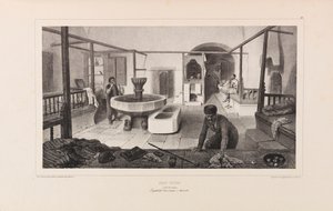 Tatarisches Bad, Ruheraum. Aus Voyage dans la Russie von Anatole de Demidoff, 1837