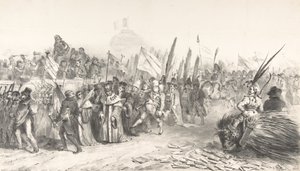 Die große Überprüfung des Juste-Milieu, die La Caricature passiert, 30. Oktober 1832 von Auguste Raffet