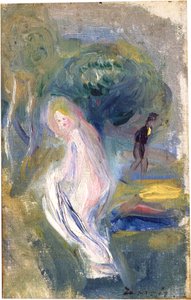 Akt mit Figur im Hintergrund von Auguste Renoir
