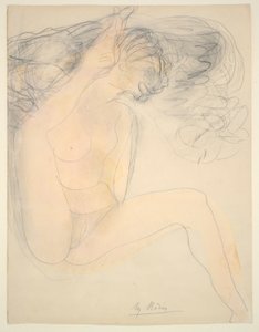 Nackt - Ferse am Ohr von Auguste Rodin
