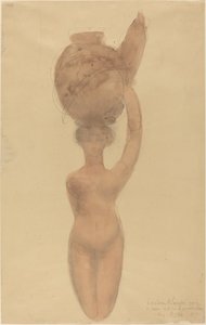 Nackte Frau mit Vase auf dem Kopf von Auguste Rodin