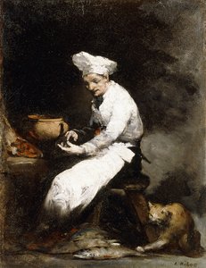 Der Koch und die Katze von Auguste Theodule Ribot