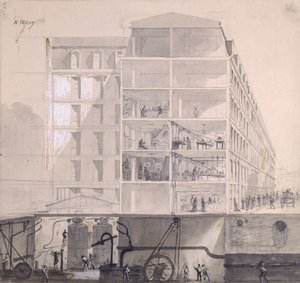 Querschnitt eines Arbeiterhauses im XI. Arrondissement in Paris, ca. 1875