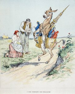 Der Esel, der Reliquien trägt in „Fabeln von La Fontaine“, ill. von Auguste Vimar (1851-1916), Tours, bei A, Mame & Fils von Auguste Vimar