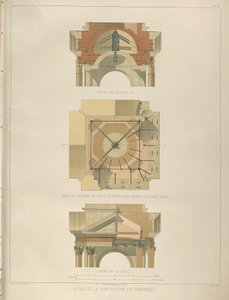 Glockenturm (Detail) aus: Der Bau der Isaakskathedrale, 1845 von Auguste de Montferrand