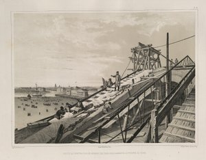 Der Gesimskonstruktion aus: Der Bau der Isaakskathedrale, 1845 von Auguste de Montferrand