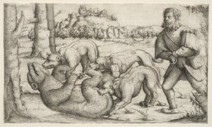 Eine Bärenjagd, 1569 von Augustin Hirschvogel