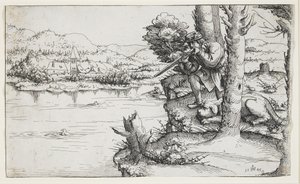 Entenjagd mit Schusswaffen, 1545 von Augustin Hirschvogel