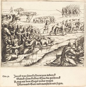 Jakob kämpft mit dem Engel von Augustin Hirschvogel