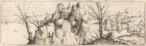 Landschaft mit einem See von Augustin Hirschvogel