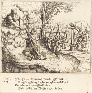 Moses empfängt die Tafeln von Augustin Hirschvogel