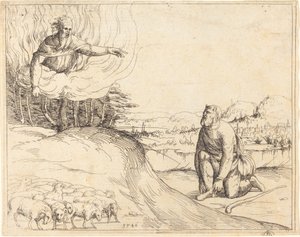 Moses und der brennende Dornbusch von Augustin Hirschvogel