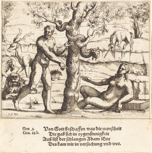 Die Versuchung Evas von Augustin Hirschvogel
