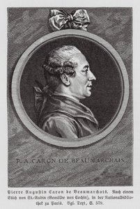 Pierre Beaumarchais, französischer Dramatiker von Augustin de (after) Saint-Aubin