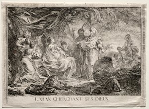 Laban sucht seine Götter von Augustin de Saint Aubin