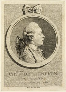Porträt von Charles Frederick de Heincken von Augustin de Saint Aubin