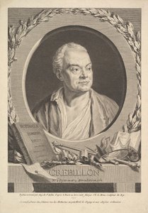 Porträt von Crébillon von Augustin de Saint Aubin