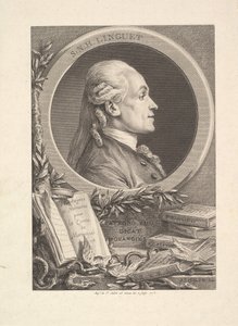 Porträt von Simon-Nicolas-Henri Linguet, 1773 von Augustin de Saint Aubin