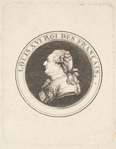 Druck einer Porträtmedaille von Ludwig XVI, möglicherweise 1789-90 von Augustin de Saint Aubin