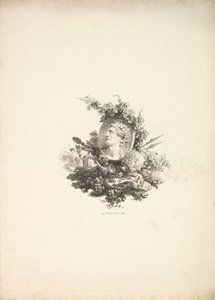 Vignette mit dem Kopf des Bacchus auf einem Karneol, Band I, Seite 242, aus Beschreibung de..., 1778-80