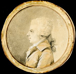 Wolfgang Amadeus Mozart - Augustin de Saint-Aubin (1736-1807). Rötel, schwarze Kreide und weiße Farbe auf Papier, ca. 1778. Privatbesitz von Augustin de Saint Aubin