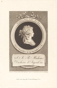 Marie-Thérèse-Charlotte, Herzogin von Angoulême von Augustin de Saint Aubin after Piat Joseph Sauvage